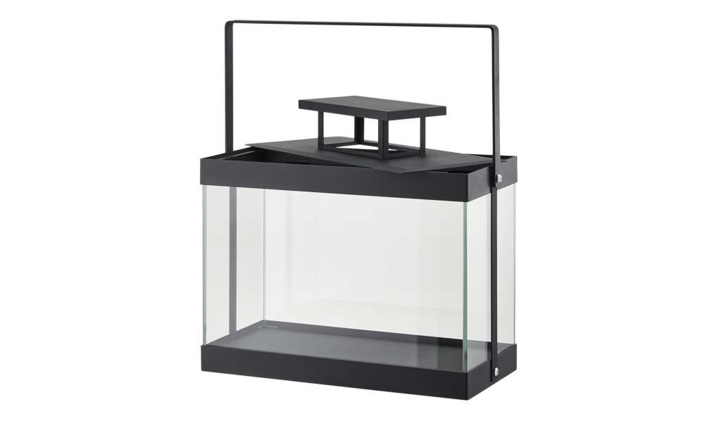 Metalllaterne ¦ schwarz ¦ Glas , Metall ¦ Maße (cm): B: 33 H: 30 T: 15 Dekoration > Laternen & Windlichter - Höffner