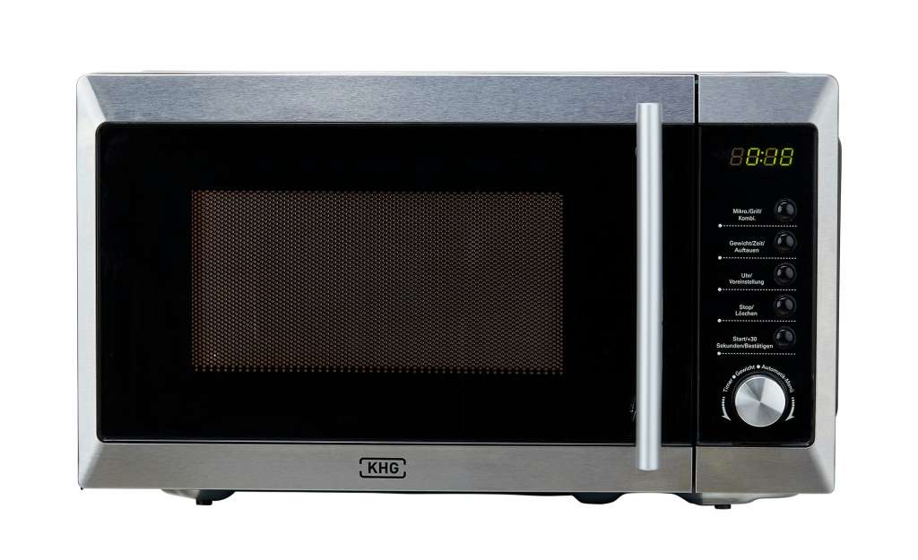 KHG Mikrowelle  MW-20GED ¦ silber ¦ Edelstahl, Kunststoff, Glas  ¦ Maße (cm): B: 44 H: 25,8 T: 32,5 Elektrokleingeräte > Mikrowellen - Höffner