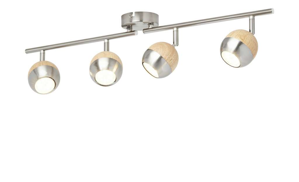 KHG LED-Spot, 4-flammig, mit Holz ¦ braun ¦ Maße (cm): B: 9 H: 15 Lampen & Leuchten > LED-Leuchten > LED-Strahler & Spots - Höffner