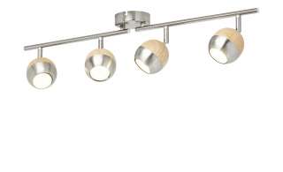 KHG LED-Spot, 4-flammig, mit Holz ¦ braun ¦ Maße (cm): B: 9 H: 15 Lampen & Leuchten > LED-Leuchten > LED-Strahler & Spots - Höffner