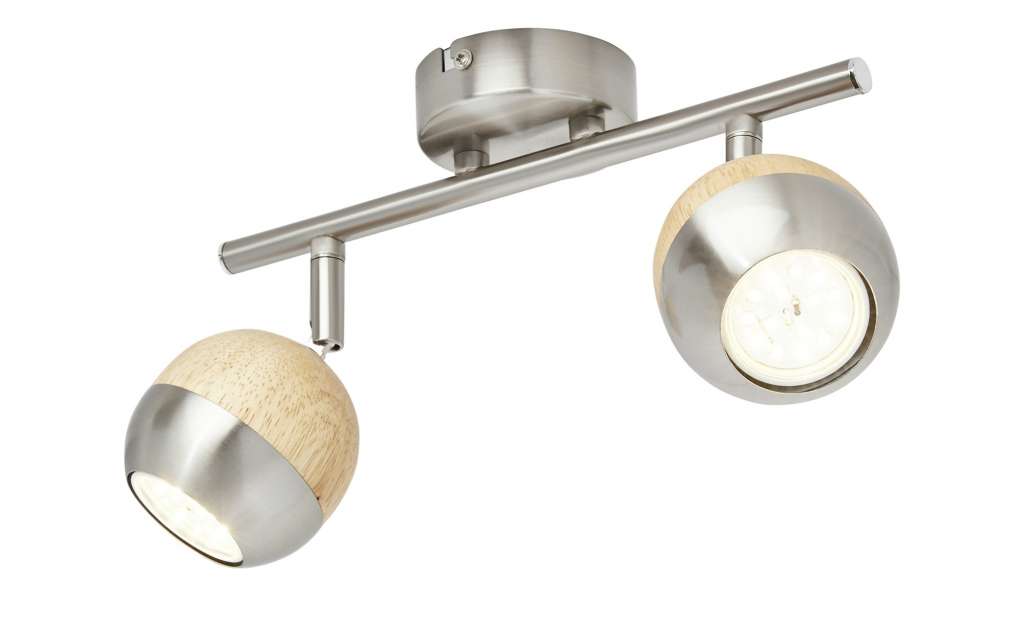 KHG LED-Spot, 2-flammig mit Holz ¦ braun ¦ Maße (cm): B: 8 H: 14 Lampen & Leuchten > LED-Leuchten > LED-Strahler & Spots - Höffner