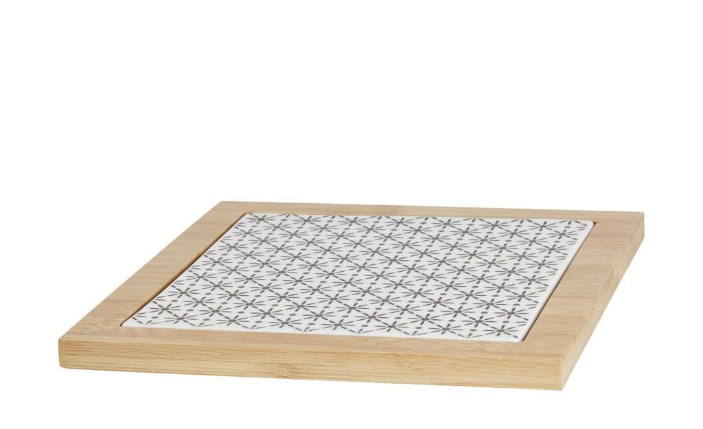 for friends Untersetzer mit Bambusrahmen  Juna ¦ schwarz ¦ Porzellan, Bambus ¦ Maße (cm): B: 20 H: 0,8 Küchenzubehör & Helfer > Tischaccessoires - Höffner