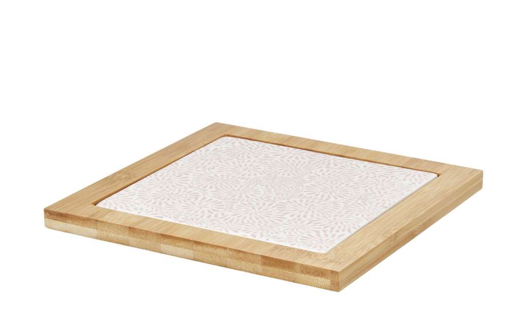 for friends Untersetzer mit Bambusrahmen  Juna ¦ rosa/pink ¦ Porzellan, Bambus ¦ Maße (cm): B: 20 H: 0,8 Küchenzubehör & Helfer > Tischaccessoires - Höffner