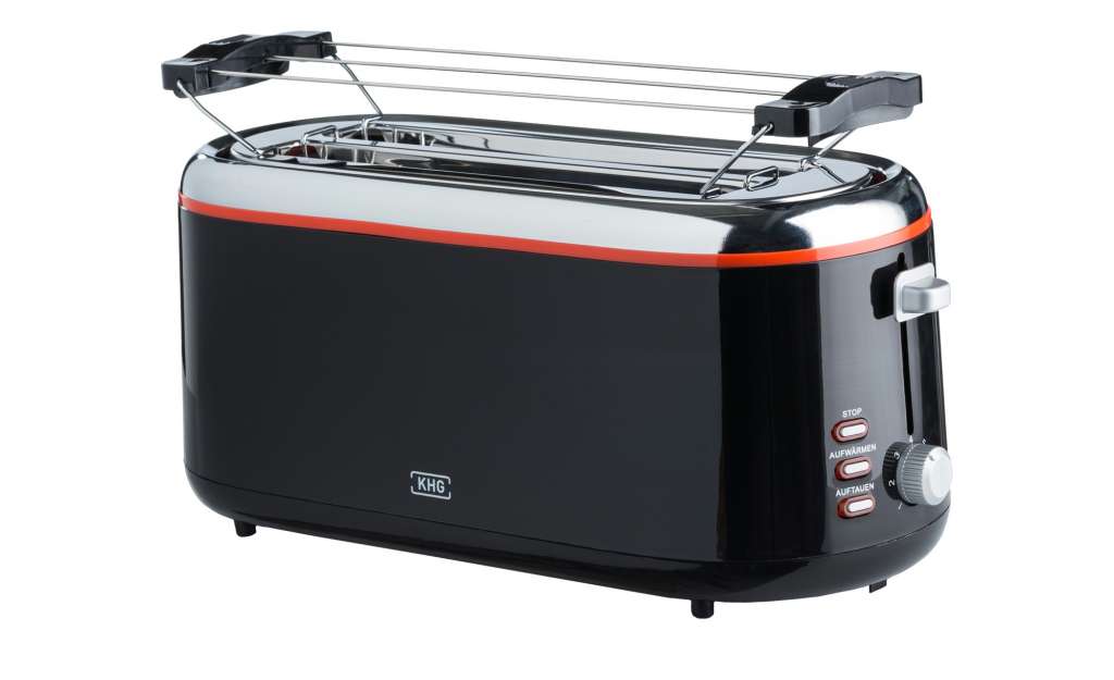 KHG Langschlitztoaster  TO-1301LSS ¦ schwarz ¦ Kunststoff, Metall ¦ Maße (cm): B: 41 H: 18,8 T: 18,2 Elektrokleingeräte > Toaster - Höffner