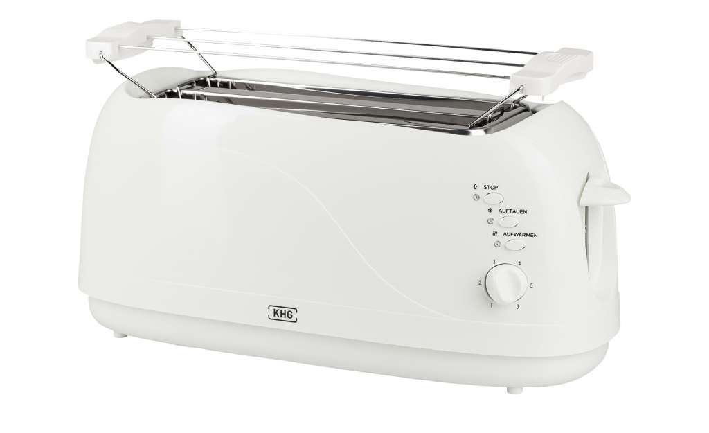 KHG Langschlitztoaster  TO-1300VSW ¦ weiß ¦ Kunststoff ¦ Maße (cm): B: 42 H: 20 T: 19 Elektrokleingeräte > Toaster - Höffner