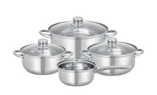 levelone Topfset 4-teilig  Mars ¦ silber ¦ Edelstahl Töpfe & Pfannen & Zubehör > Topf und Pfannen-Sets - Höffner
