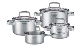 Meisterkoch Topfset 4-teilig  Focus ¦ silber ¦ Edelstahl Töpfe & Pfannen & Zubehör > Topf und Pfannen-Sets - Höffner