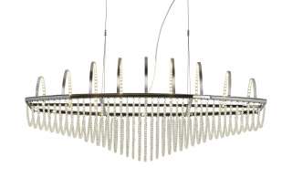 KHG LED- Pendelleuchte, mit Kristallbehang ¦ silber ¦ Maße (cm): B: 45 H: 150 Lampen & Leuchten > LED-Leuchten > LED-Pendelleuchten - Höffner