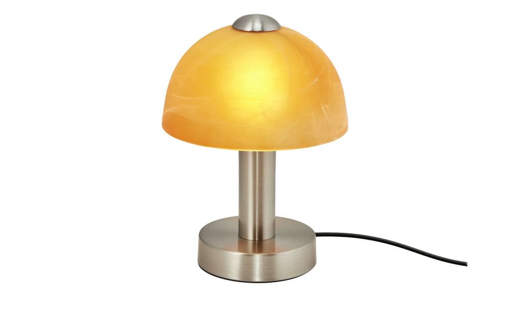 KHG Tischleuchte, Alabaster-Glas Orange ¦ silber ¦ Maße (cm): H: 21,5 Ø: [15.5] Lampen & Leuchten > Innenleuchten > Tischlampen - Höffner