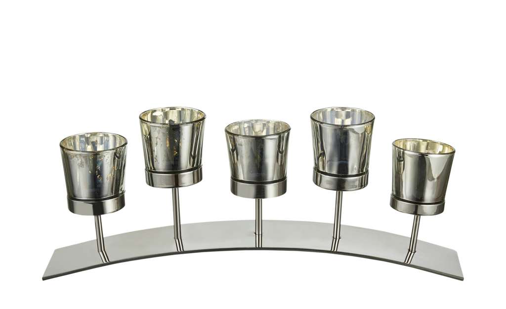 Teelichthalter ¦ silber ¦ Stahl ¦ Maße (cm): B: 8 H: 15 Dekoration > Kerzen & Lichter > Kerzenständer - Höffner