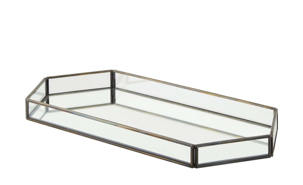 Tablett mit Spiegelboden ¦ schwarz ¦ Glas , Metall ¦ Maße (cm): B: 15,5 T: 2,5 Küchenzubehör & Helfer > Tabletts & Etageren - Höffner