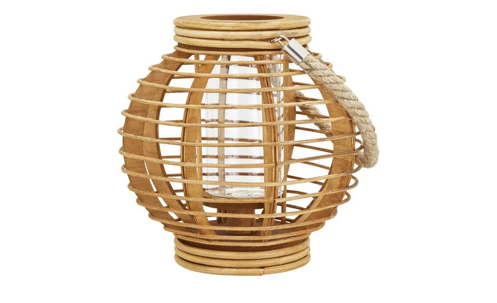Windlicht ¦ holzfarben ¦ Naturprodukte, Glas , Holz ¦ Maße (cm): H: 23,5 Ø: [24.0] Dekoration > Laternen & Windlichter - Höffner