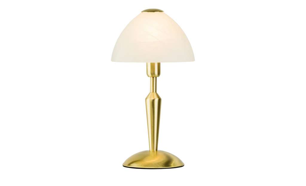 KHG Tischleuchte messing matt mit Glasschirm ¦ gold ¦ Maße (cm): H: 33 Ø: [18.0] Lampen & Leuchten > Innenleuchten > Tischlampen - Höffner