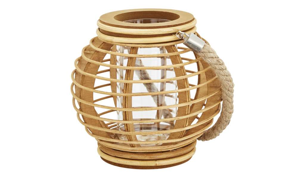 Windlicht ¦ holzfarben ¦ Naturprodukte, Glas , Holz ¦ Maße (cm): H: 18 Ø: [19.5] Dekoration > Laternen & Windlichter - Höffner