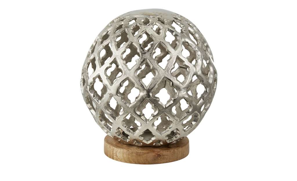 Windlicht ¦ silber ¦ Aluminum, Holz ¦ Maße (cm): H: 21 Ø: [20.0] Dekoration > Laternen & Windlichter - Höffner
