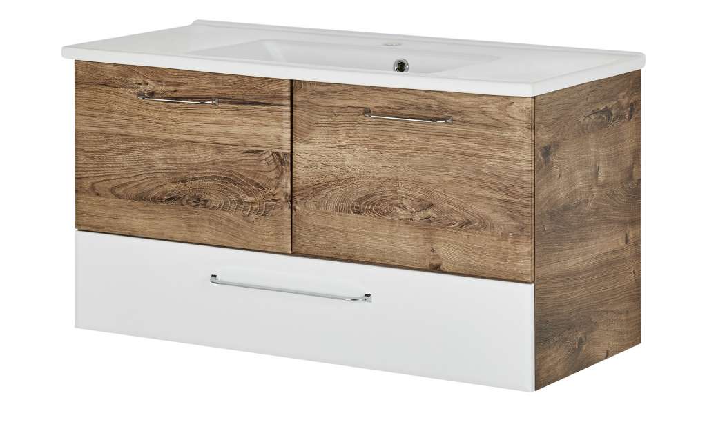 smart Waschtischunterschrank  Onda ¦ holzfarben ¦ Maße (cm): B: 96 H: 51 T: 44 Schränke > Badschränke > Waschbeckenunterschränke - Höffner