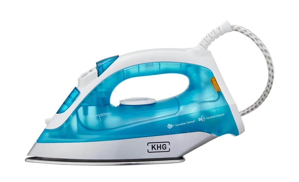 KHG Dampfbügeleisen  DB-1200WB ¦ blau ¦ Kunststoff, Edelstahl ¦ Maße (cm): B: 24,8 H: 12,5 T: 10 Elektrokleingeräte > Bügeln - Höffner