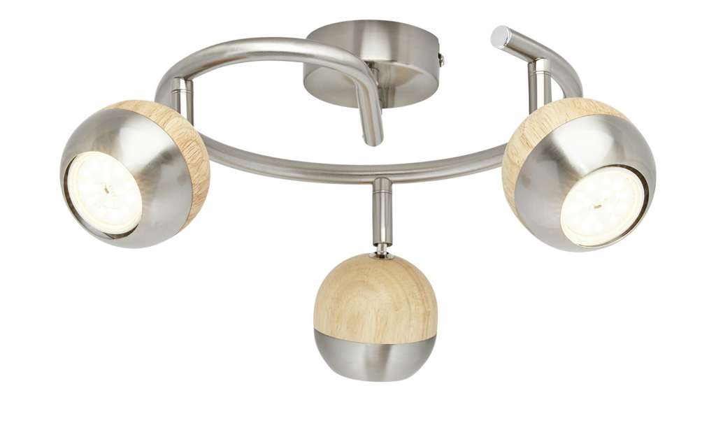 KHG LED-Spot, 3-flammig mit Holz ¦ braun ¦ Maße (cm): B: 8 H: 14 Ø: [25.0] Lampen & Leuchten > LED-Leuchten > LED-Strahler & Spots - Höffner