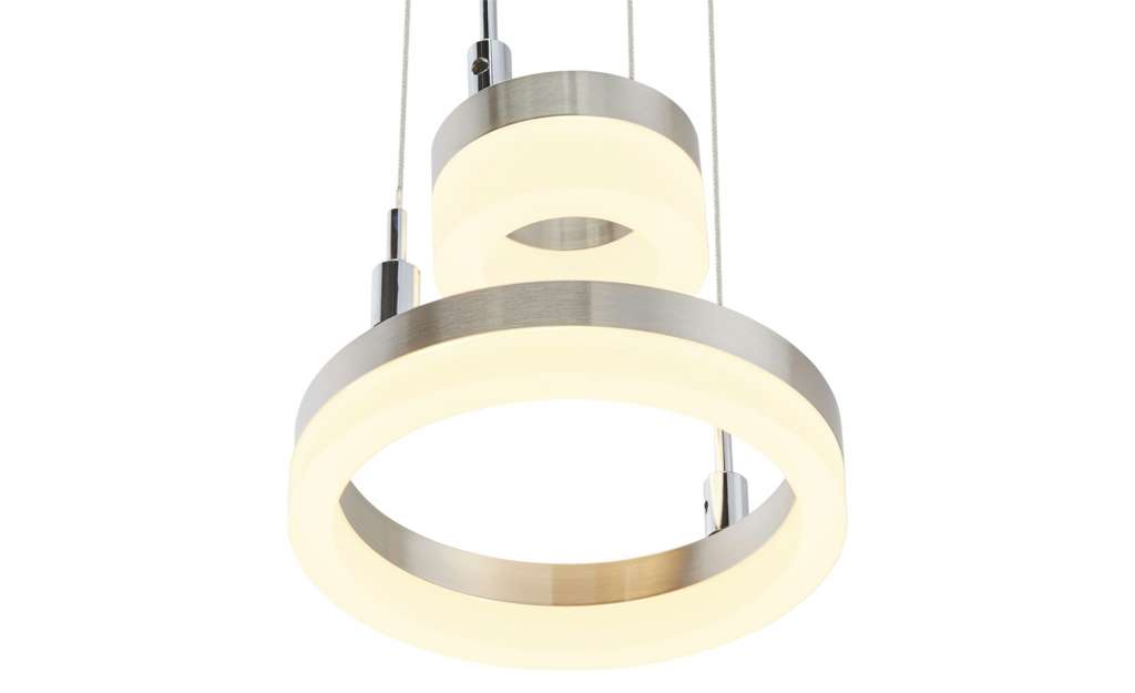 ML LED-Pendelleuchte, 2-flammig, nickel matt ¦ silber ¦ Maße (cm): H: 150 Ø: [18.0] Lampen & Leuchten > LED-Leuchten > LED-Pendelleuchten - Höffner