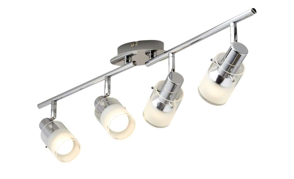 KHG LED- Deckenstrahler, 4-flammig mit Glas ¦ silber ¦ Maße (cm): B: 13,5 H: 8 Lampen & Leuchten > LED-Leuchten > LED-Strahler & Spots - Höffner