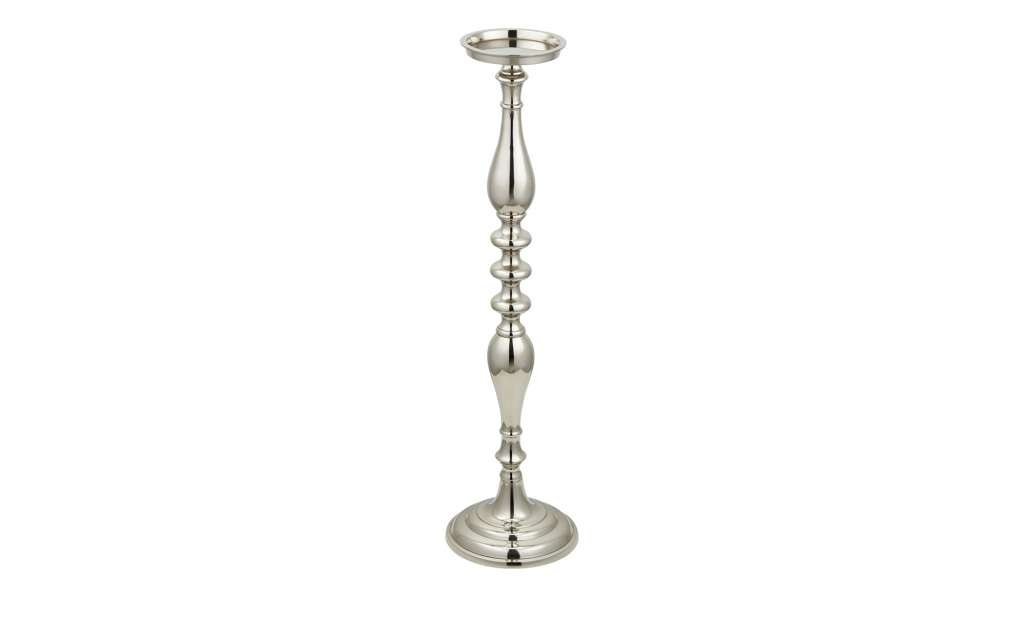 Kerzenständer ¦ silber ¦ Metall ¦ Maße (cm): B: 17 H: 63 T: 17 Ø: [17.0] Dekoration > Kerzen & Lichter > Kerzenständer - Höffner