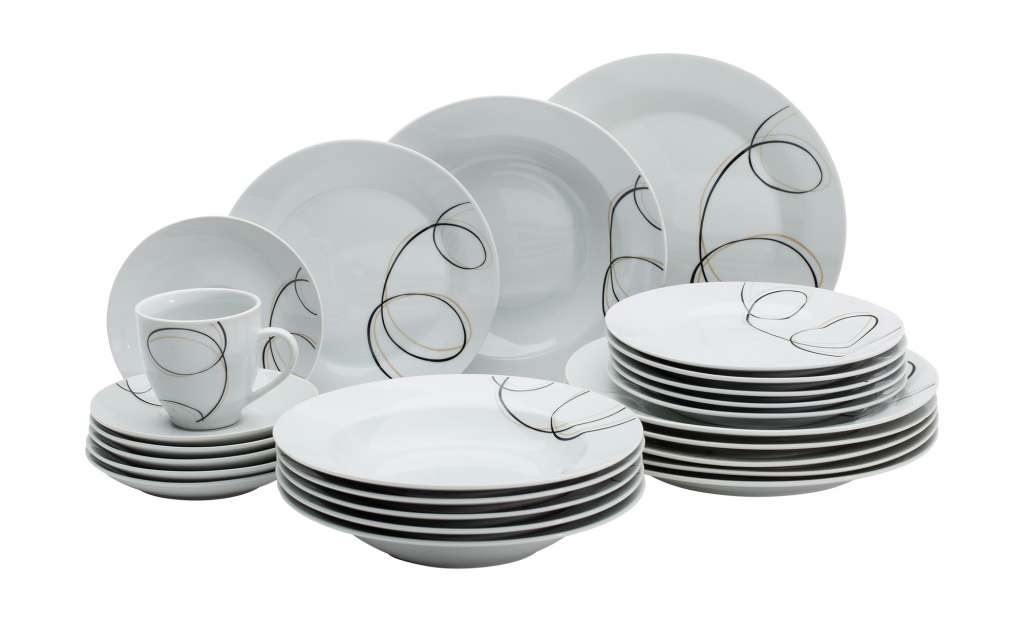 KHG Kombiservice 30-teilig  Modena ¦ weiß ¦ Porzellan Geschirr > Geschirrsets > Kombiservice - Höffner