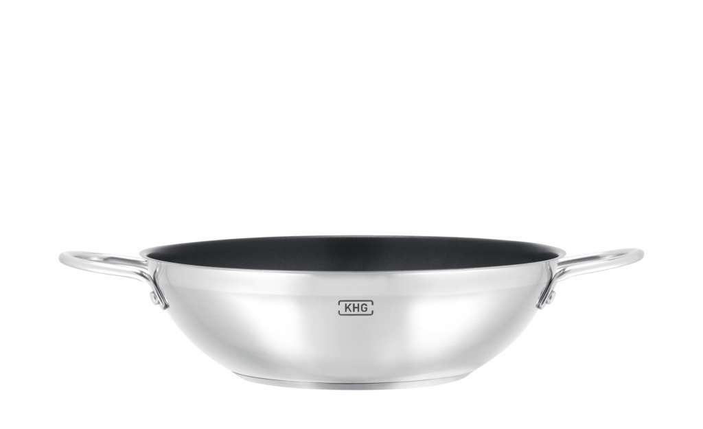 KHG Wok 28 cm ¦ silber ¦ Edelstahl ¦ Maße (cm): H: 8 Ø: [28.0] Töpfe & Pfannen & Zubehör > Wok - Höffner