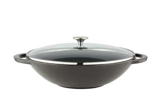 Meisterkoch Gusseisen-Wok mit Deckel ¦ schwarz ¦ Gußeisen ¦ Maße (cm): H: 10 Ø: [37.0] Töpfe & Pfannen & Zubehör > Wok - Höffner