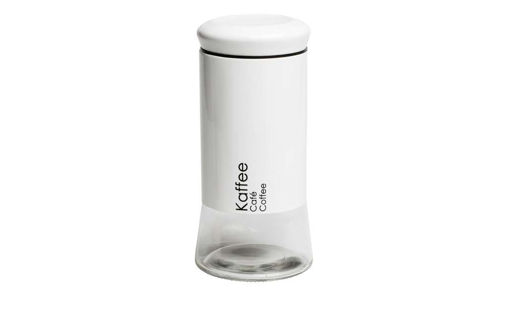 KHG Aufbewahrungsdose   Kaffee ¦ weiß ¦ Glas , Edelstahl ¦ Maße (cm): H: 24 Küchenzubehör & Helfer > Vorratsbehälter - Höffner