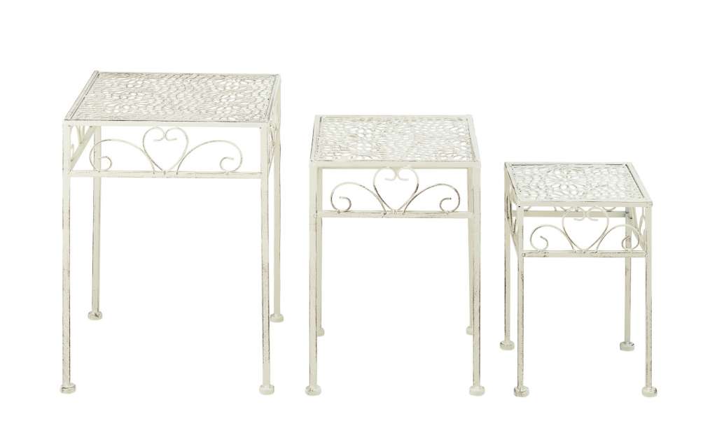 Metalltische, 3er-Set ¦ creme ¦ Maße (cm): B: 28 H: 30 T: 28 Tische > Beistelltische > Beistelltische ohne Rollen - Höffner