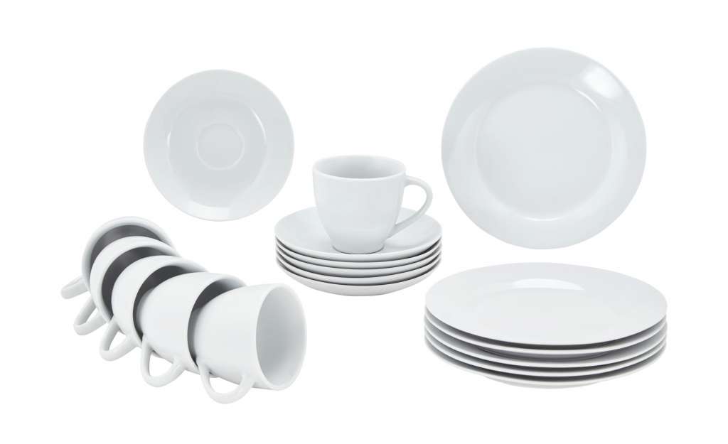 levelone Kaffeeservice,18-teilig  Mira ¦ weiß ¦ Porzellan Geschirr > Geschirrsets > Kaffeeservice - Höffner