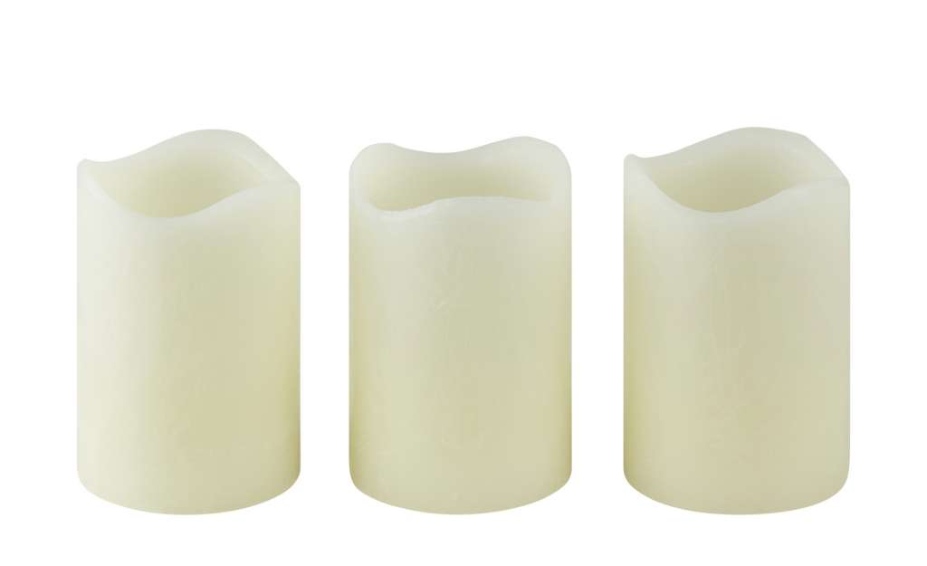 LED-Kerzen, 3er-Set ¦ creme ¦ Wachs, Kunststoff ¦ Maße (cm): H: 7,5 Ø: [5.0] Dekoration > Kerzen & Lichter - Höffner
