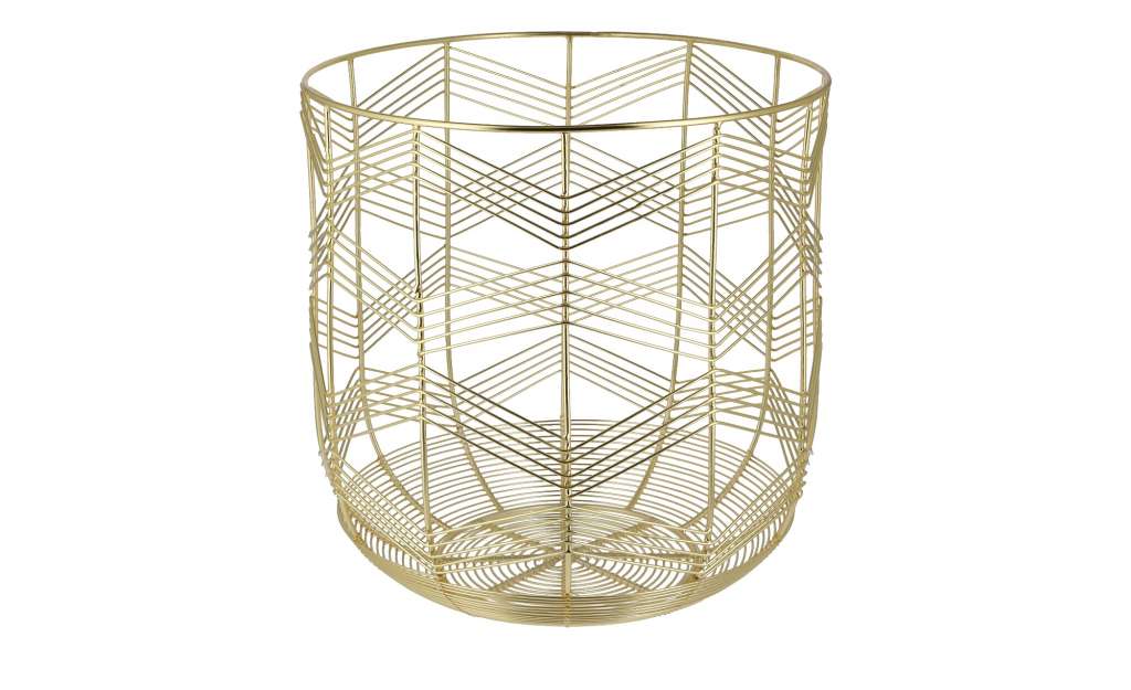 Metallkorb ¦ gold ¦ Stahl ¦ Maße (cm): H: 36 Ø: [35.0] Aufbewahrung > Körbe - Höffner