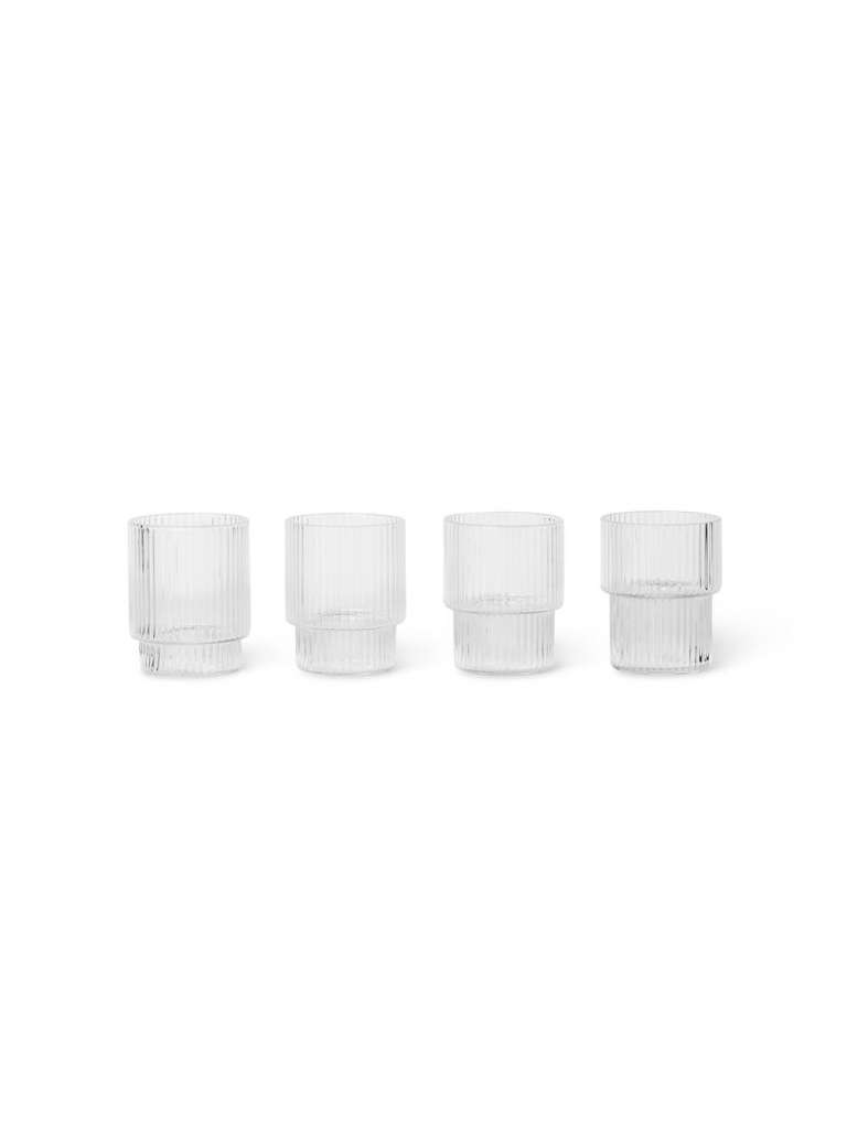 ferm LIVING - Ripple kleine Gläser (4er-Set) - transparent - indoor