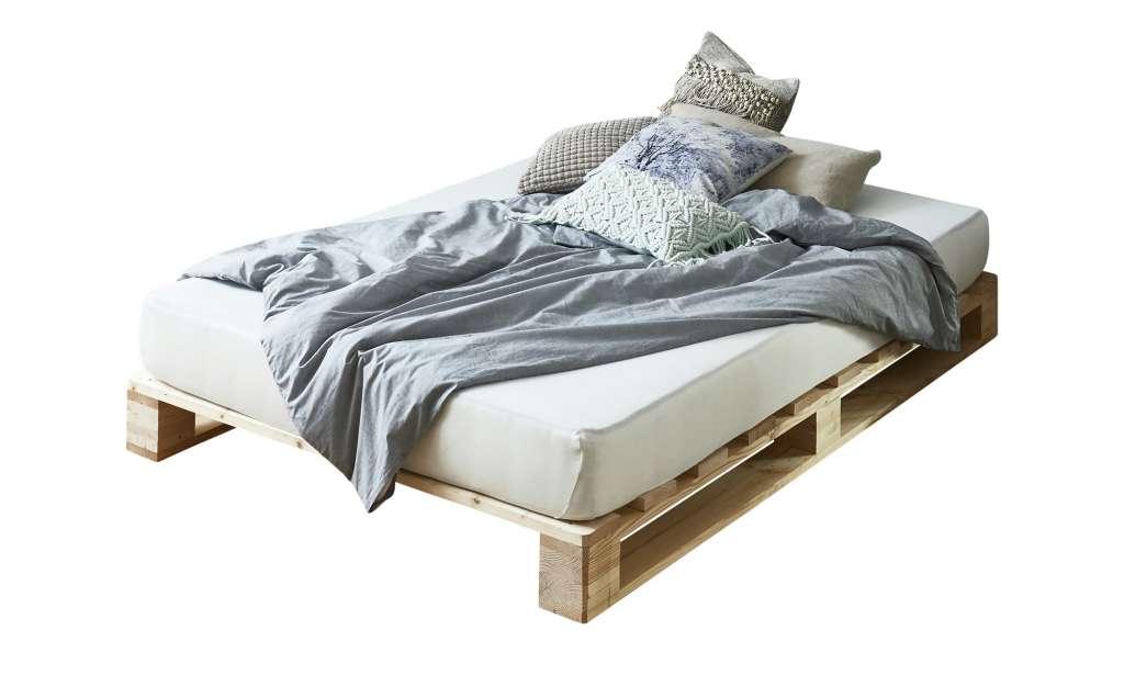 Palettenbett mit Matratze  Havering ¦ holzfarben ¦ Maße (cm): B: 140 H: 39 T: 200 Betten > Futonbetten - Höffner