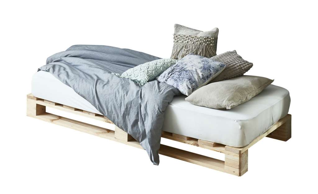 Palettenbett mit Matratze  Havering ¦ holzfarben ¦ Maße (cm): B: 90 H: 39 T: 200 Betten > Futonbetten - Höffner