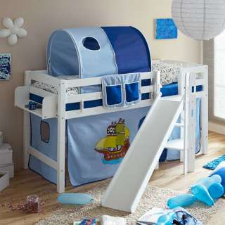 Pirat Spielbett in Blau Rutsche