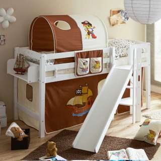 Halbhohes Spielbett für Jungs Piraten Design