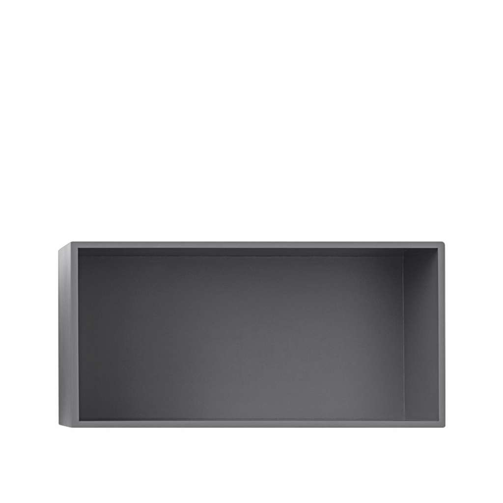 Muuto - Mini Stacked - Element groß, grau mit Rückwand - indoor