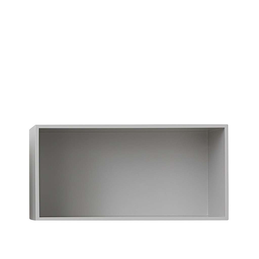 Muuto - Mini Stacked - Element groß, hellgrau mit Rückwand - indoor
