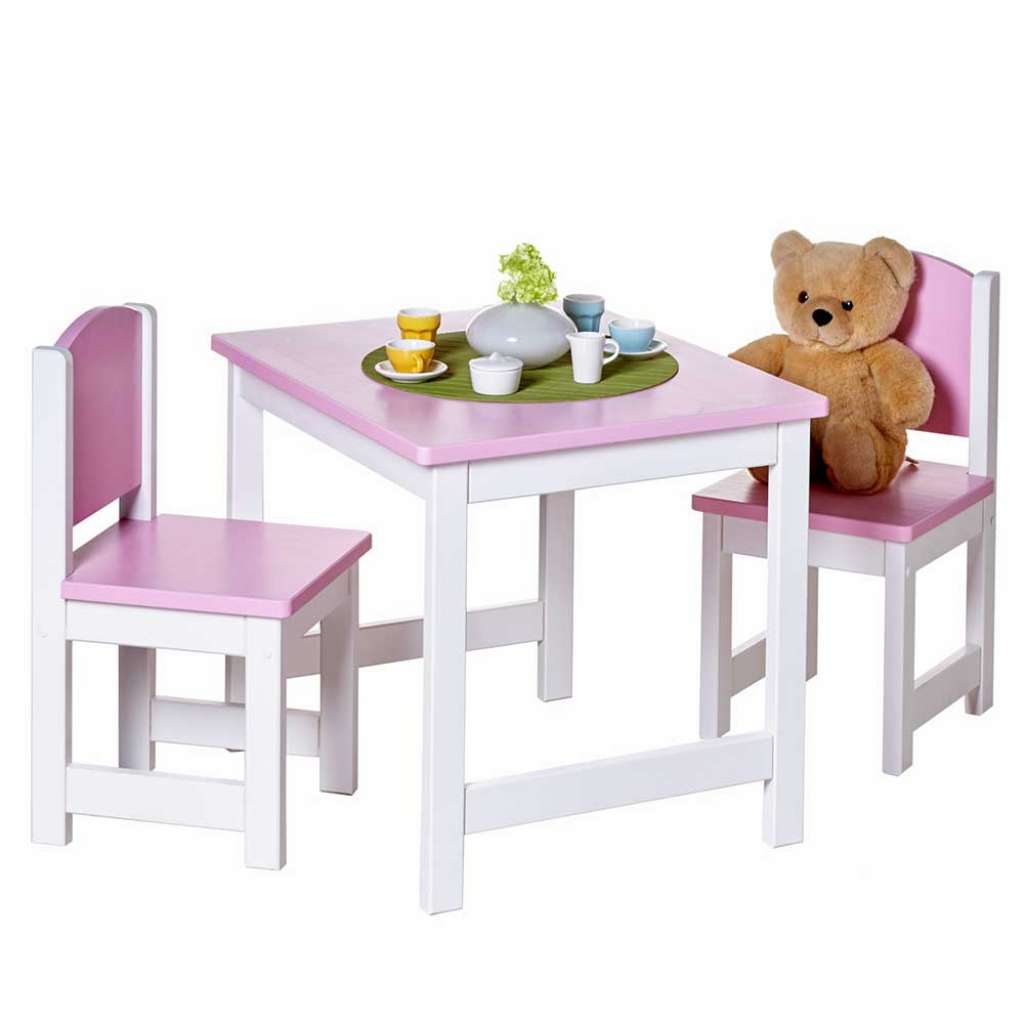 Mädchen Sitzgruppe für Kinderzimmer Rosa und Weiß (3-teilig)