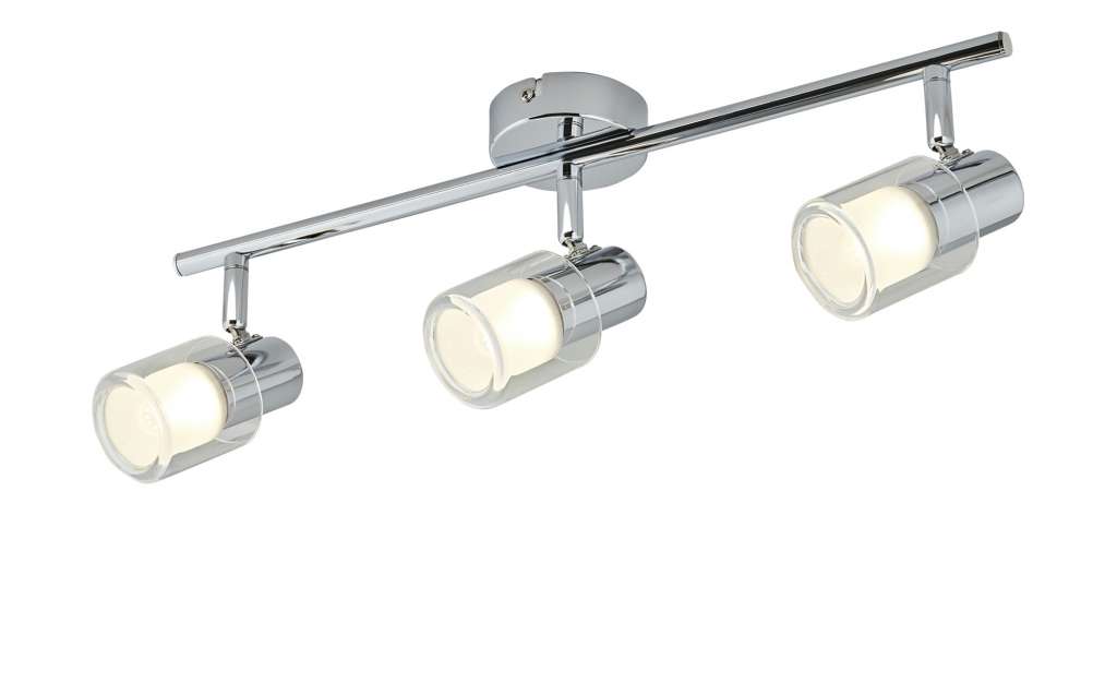 KHG LED-Deckenstrahler, 3-flammig mit doppeltem Glas ¦ silber ¦ Maße (cm): B: 8 H: 13 Lampen & Leuchten > LED-Leuchten > LED-Strahler & Spots - Höffner