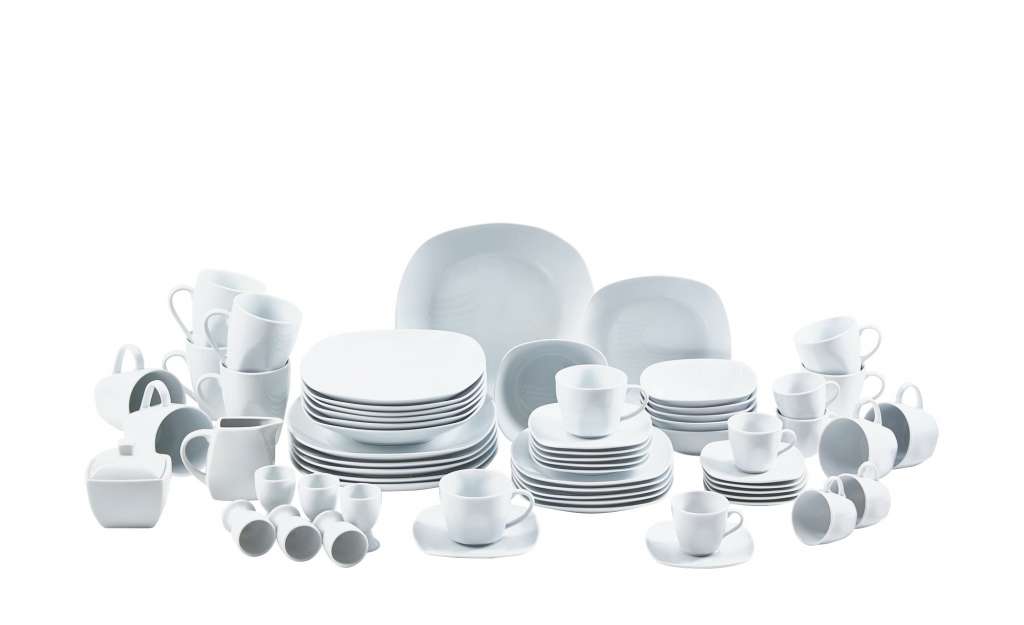 KHG Kombiservice 62-teilig  Tivoli ¦ weiß ¦ Porzellan Geschirr > Geschirrsets > Kombiservice - Höffner