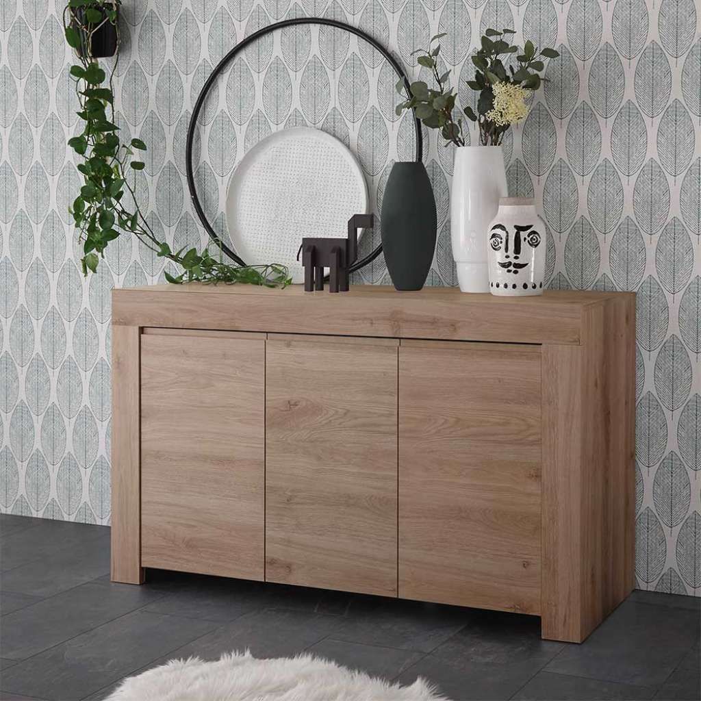 Türen Sideboard in Eichefarben Wangengestell