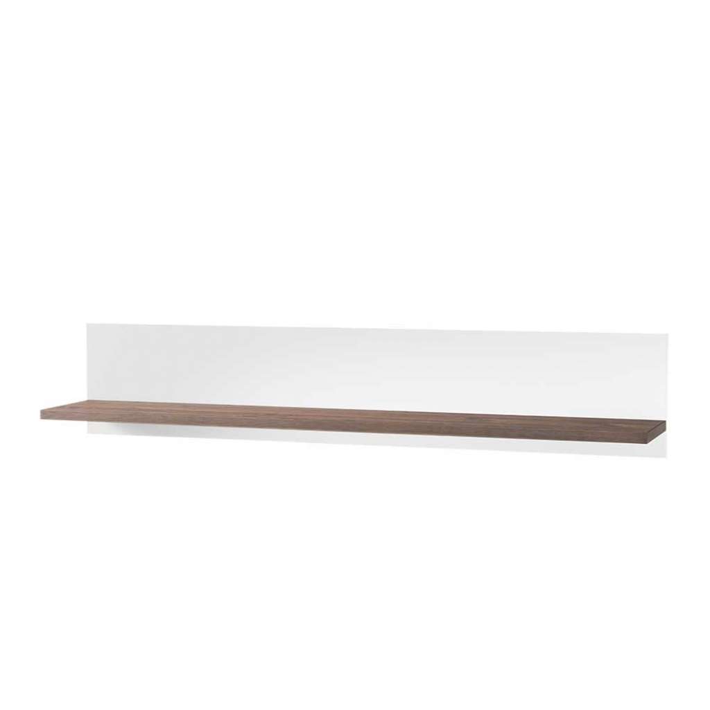 Hängeregal in Weiß und Antikholz Optik furniert 140 cm breit