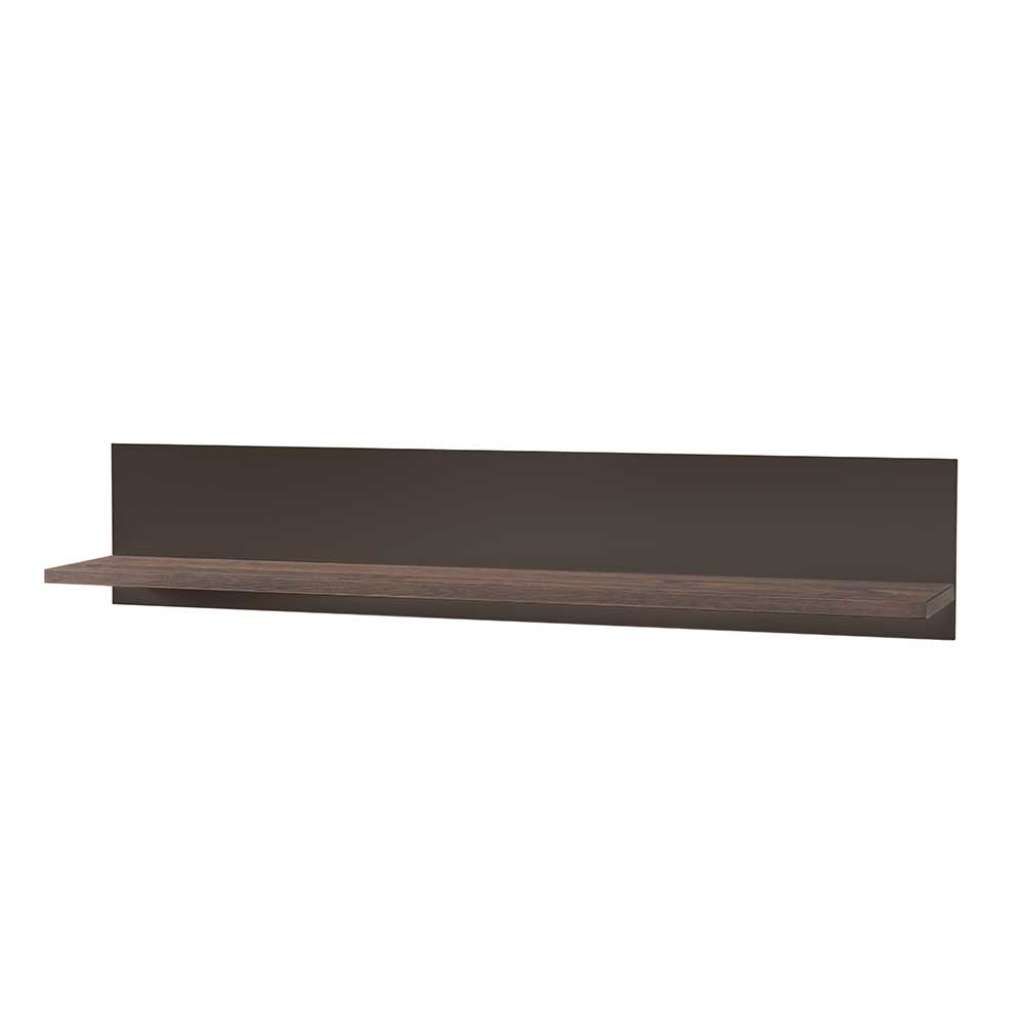 Wandregal in Dunkelgrau Antikholz Optik furniert 140 cm breit