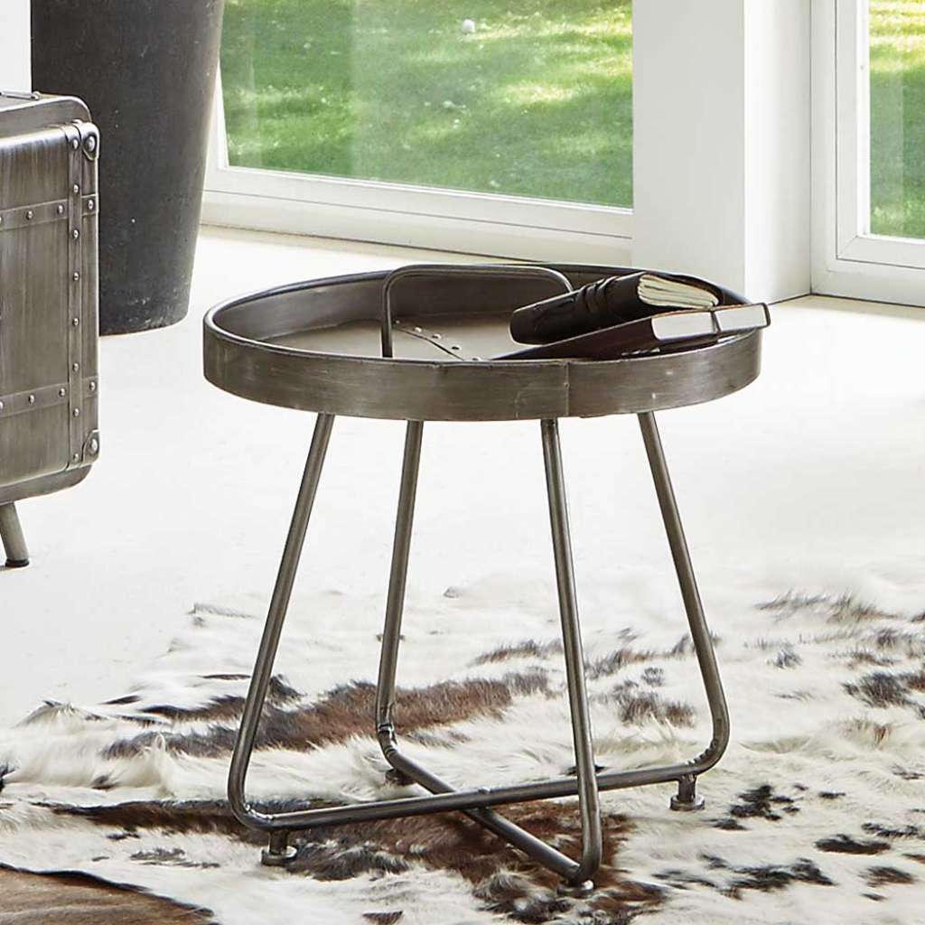 Design Beistelltisch in Anthrazit 50 cm Durchmesser