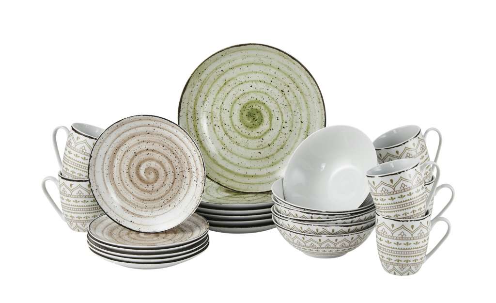 Kombiservice 24-teilig  Riva ¦ beige ¦ Porzellan Geschirr > Geschirrsets > Kombiservice - Höffner