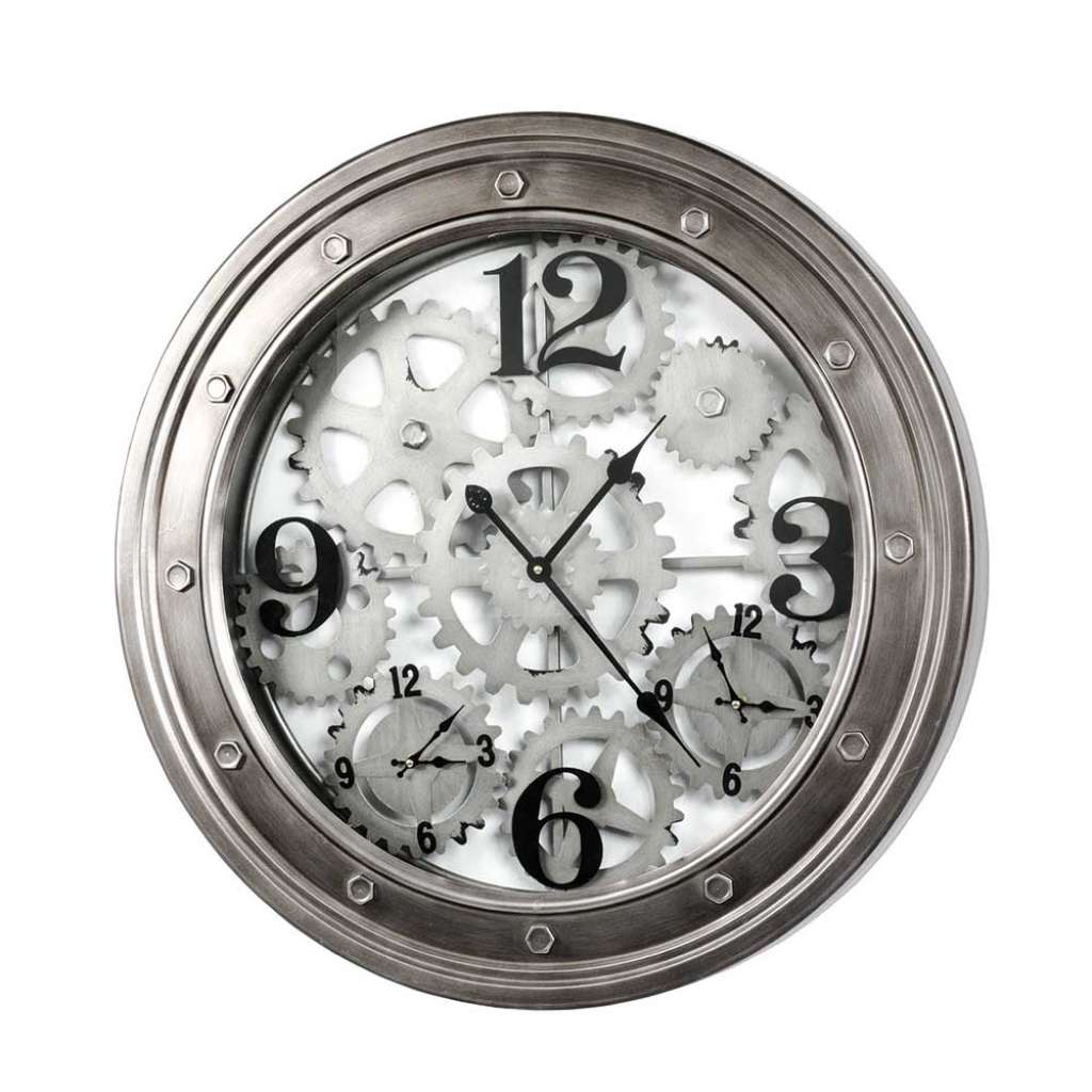 Runde Wanduhr in Anthrazit Industriedesign