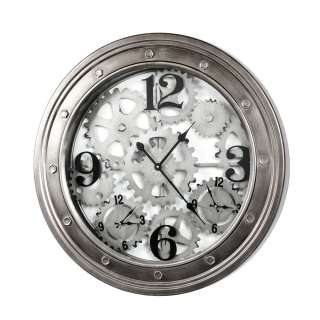 Runde Wanduhr in Anthrazit Industriedesign